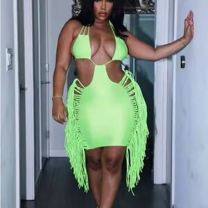 Nicole Lynel on and Poppin Fringe Dress